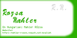 rozsa mahler business card